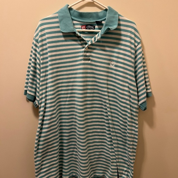 Chaps Men's Green Striped Polo Shirt - Picture 1 of 3